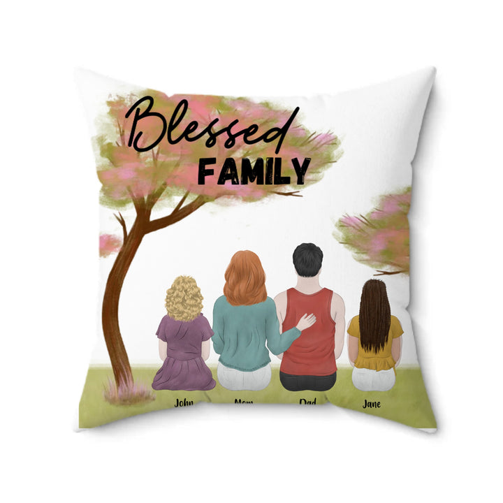 Customizable Blessed Family Pillow - Cozy Gift for Families