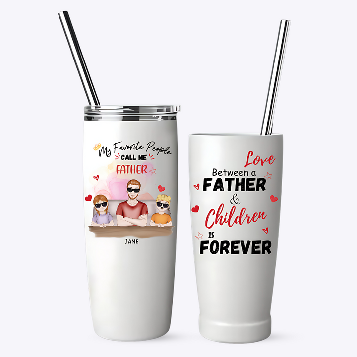 Customizable Father and Children Tumbler - Heartwarming Gift for Dads