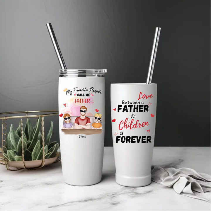 Customizable Father and Children Tumbler - Heartwarming Gift for Dads